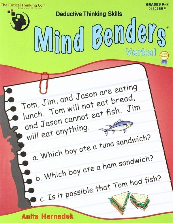 Mind Benders Verbal, Grades K-2, from The Critical Thinking Company Critical Thinking Company Curriculum Express