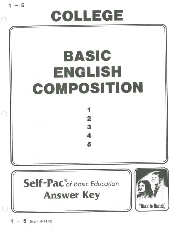 English Composition I Key 1-5 from Accelerated Christian Education ACE Workbook Curriculum Express