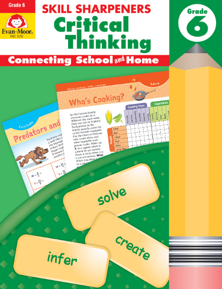 Skill Sharpeners Critical Thinking Grade 6 Activity Book from Evan-Moor Clearance Curriculum Express