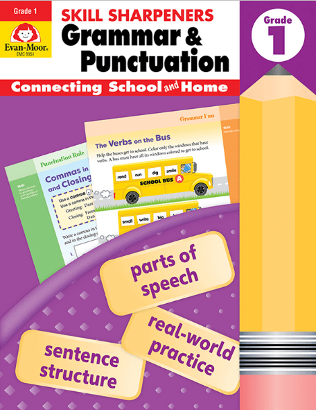 Skill Sharpeners: Grammar & Punctuation, Grade 1, from Evan-Moor Clearance Curriculum Express