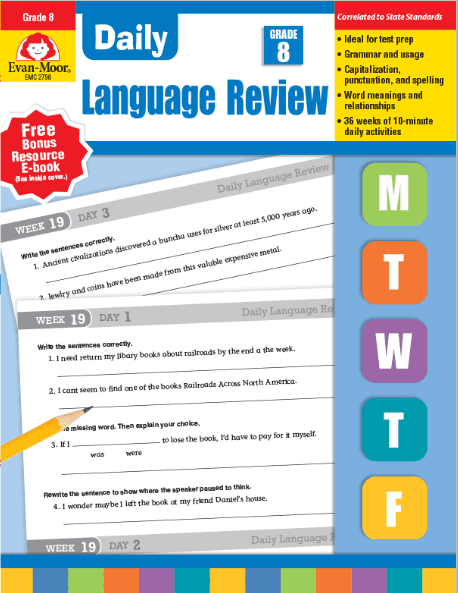 Daily Language Review, Grade 8, from Evan-Moor Clearance Curriculum Express