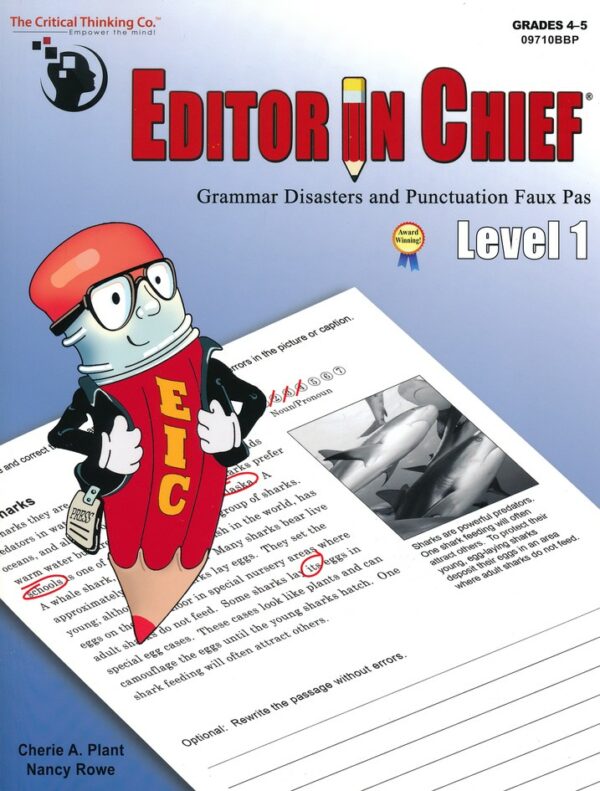 Editor in Chief Level 1 from Critical Thinking Company Paperback Curriculum Express