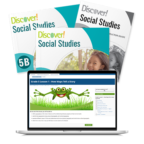 *Discover! Social Studies 5th Grade Blended Set Bridgeway Curriculum Express